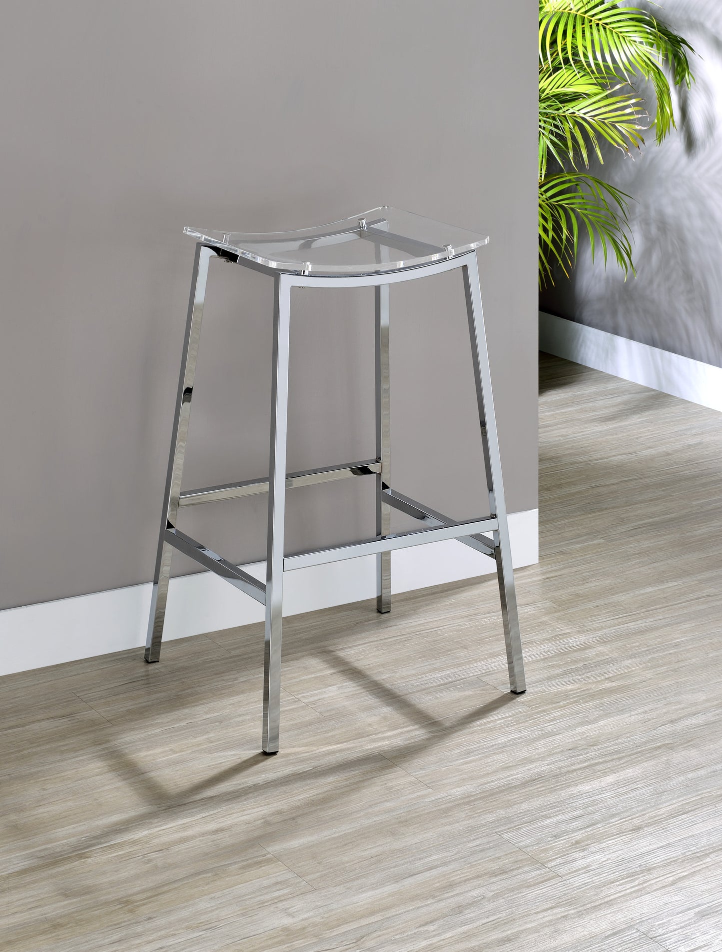 Set of 2 - Zena Backless Bar Stool w/Acrylic Seat