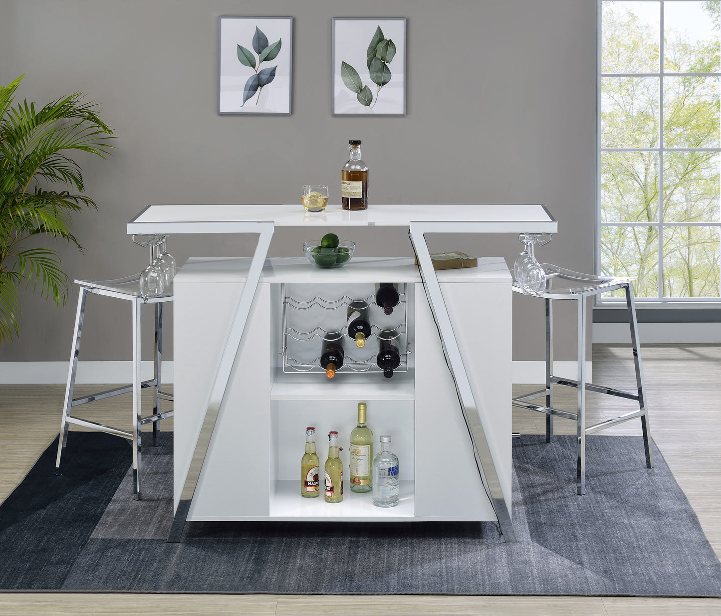 Set of 2 - Zena Backless Bar Stool w/Acrylic Seat